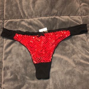 Red Sequins Thong